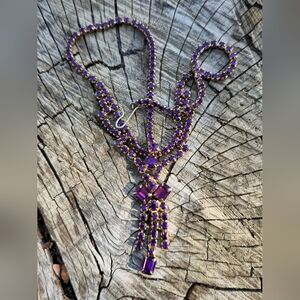 Beautiful Vintage Amethyst Rhinestone Necklace